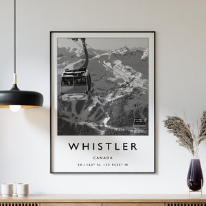 Ski Poster, Whistler Canada Ski Print, Kanada Reise Poster, Ski fahren, Ski fahren, Winter Sport Kunst, Ski Geschenk, A1/A2/A3/A4