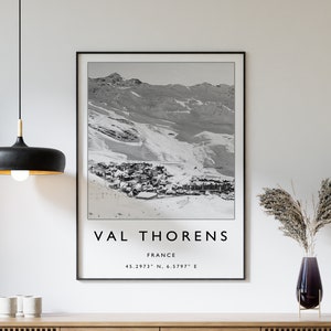 Skandinavischer Kunstdruck, Val Thorens Frankreich Ski Poster, Val Thorens Frankreich Ski Druck, Frankreich Ski Druck, Winter Sport Geschenk, A1/A2/A3/A4