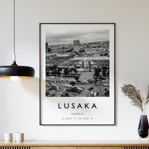 Lusaka Travel Print, Lusaka Travel Poster, African Travel Poster, Zambia Travel Art Print, African Wall Art, African Print
