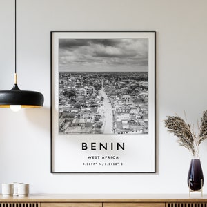 Impresión de viaje a Benín, póster de viaje a Benín, póster de viaje a África, impresión artística de viaje a la ciudad de Benín, arte mural africano, impresión de viaje a África