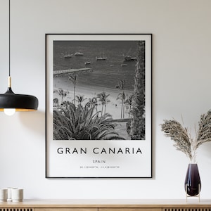 Gran Canaria Poster, Gran Canaria Print, Spain Poster, Travel Art, Travel Decor, Black and White, Photographic Art