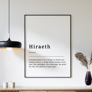 Hiraeth Comedy definitie print, Home definitie poster, definitie citaat poster print, typografie print, cadeau-idee, a1/a2/a3/a4