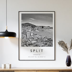 Split Poster, Split Travel Print, Croatia Travel Poster, Travel Decor, Minimalist Travel Poster, Travel Gift, A1/A2/A3/A4