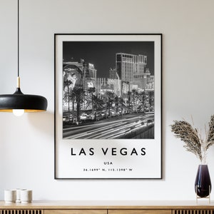 Las Vegas Travel Print, Las Vegas Travel Poster, USA Print, American Travel Art, Travel Decor, Black and White Photographic Art, Fashion