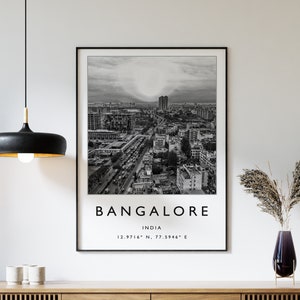 Bangalore Travel Print, Bangalore Travel Poster, India Travel Poster, Travel Art, Travel Poster, Black & White Art, Travel Gift, A1/A2/A3/A4