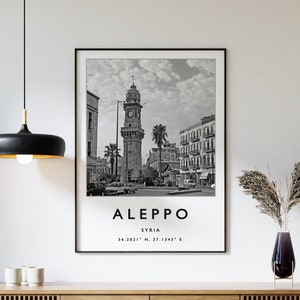 Aleppo Travel Print, Aleppo Travel Poster, Syria Travel Print, Middle East Travel Art, Travel Poster, Black and White Travel Gift