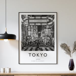 Tokyo Travel Print, Tokyo Travel Poster, Japan Travel Print, Travel Art, Travel Decor, Black and White, Photographic Print