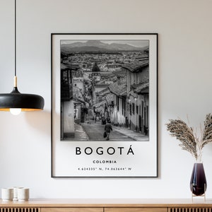 Bogota Travel Print, Bogota Travel Poster, Colombia Travel Print, Travel Art, Travel Poster, Black and White, Travel Gift, A2/A3/A3
