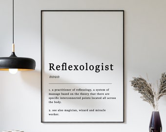 Definition of Reflexologist Quote Poster Print, Reflexology Poster, Medical Print, Gift for Reflexologist, Typography, A1/A2/A3/A4