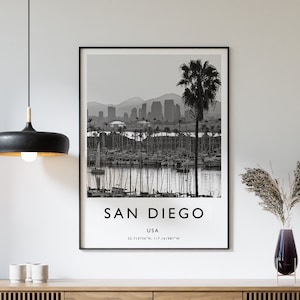 San Diego Poster, San Diego Print, California Travel Poster, Wall Art Decor, Travel Gift. Vintage Poster, Minimalist Travel Poster