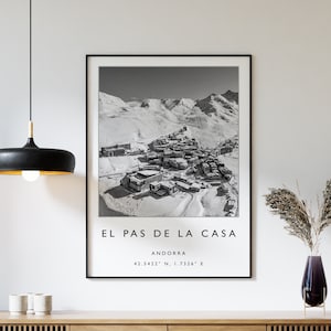 Ski Poster, Pas de la Casa Andorra Ski Druck, Andorra Reise Poster, Ski fahren, Ski fahren, Winter Sport, Ski Geschenk, A1/A2/A3/A4