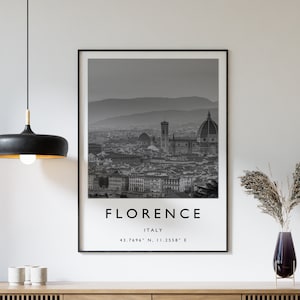 Florence Travel Print, Florence Italy Travel Poster, Italy Travel Print, Travel Art, Europe Travel Poster, Black and White, Gift, A2/A3/A4