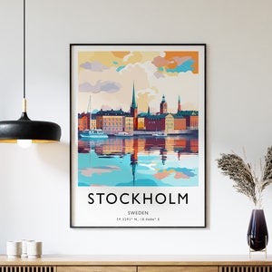 Sweden Travel Print, Stockholm Travel Poster, Sweden Travel Art, Tourism Print, Cityscape Art, Cultural Decor, Geography Art, A1/A2/A3/A4