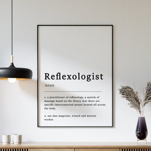 Definition of Reflexologist Quote Poster Print, Reflexology Poster, Medical Print, Gift for Reflexologist, Typography, A1/A2/A3/A4