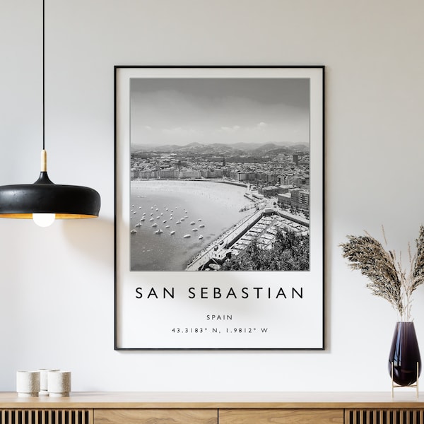 San Sebastian Poster, San Sebastian Travel Print, Spain Travel Poster, Travel Decor, Minimalist Travel Poster, Travel Gift, A1/A2/A3/A4