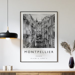 Affiche Montpellier, impression voyage Montpellier, affiche de voyage en France, décoration de voyage, affiche de voyage minimaliste, cadeau de voyage, A1/A2/A3/A4