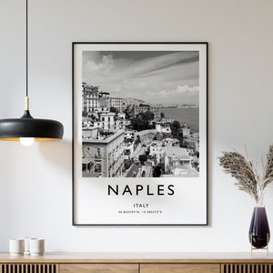 Naples Travel Print, Naples Travel Poster, Italy Travel Print, Travel Art, Travel Decor, Black and White Print, Photographic Art