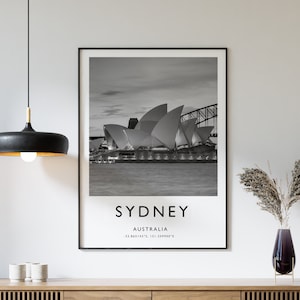 Sydney Opera House Print: Black and White Australia Travel Art