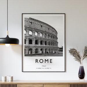 Rome Travel Print, RomeTravel Poster, Italy Travel Poster, Travel Art, Travel Poster, Black and White Art