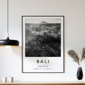 Bali Travel Print, Bali Travel Poster, Indonesia Travel Print, Asian Travel Art, Black and White, Travel Gift
