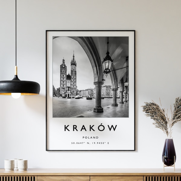 Krakow Travel Print, Krakow Travel Poster, Poland Travel Poster, European Travel Art Print, Photographic Wall Art, Travel Print