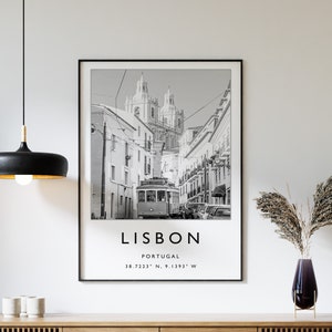 Lisbon Travel Print, Lisbon Travel Poster, Portugal Travel Print, Portugal Poster, Black and White Travel Poster, Travel Art, Travel Gift
