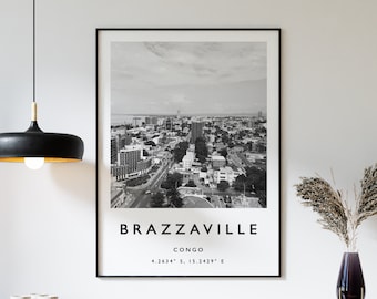 Brazzaville Travel Print: Congo African Wall Art