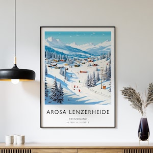 Arosa Lenzerheide Ski Travel Poster, Schweiz Ski Print, Schweiz Travel Print, Skiing Art Print, Winter Sport, Geschenk, A1/A2/A3/A4