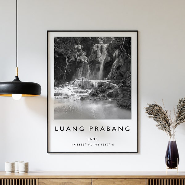 Luang Prabang Laos Travel Print, Laos Travel Poster, Laos Travel Print, Southeast Asia Travel Poster, Travel Gift, Backpackers Gift