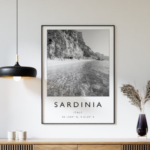 Sardinië poster, Sardinië reisprint, Italië reisposter, reisdecor, minimalistische reisposter, reiscadeau, A1/A2/A3/A4