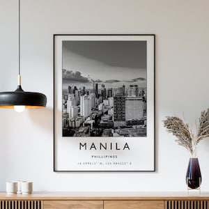 Manila Travel Print, Manila Philippines Travel Poster, Philippines Travel Print, Travel Art, Travel Poster, Black and White, Gift, A2/A3/A3