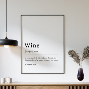 Wine Definition Poster Print: Modern Typography Wall Art
