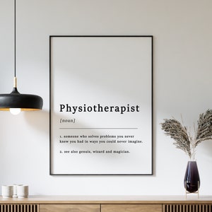 Definition of Physiotherapist Quote Poster Print, Physiotherapist Poster, Physiotherapy Print, Gift for Physio, Typography, A1/A2/A3/A4