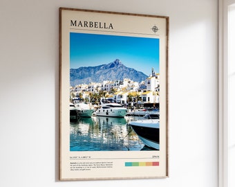 Marbella Travel Print, Marbella Spanje Travel Poster, Spanje Travel Print Travel Print, Travel Art, Travel Poster, Travel Gift