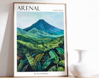 Arenal Volcano Poster: Costa Rica Travel Print