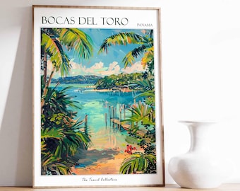 Bocas del Toro Print: Panama Travel Poster, Tropical Decor