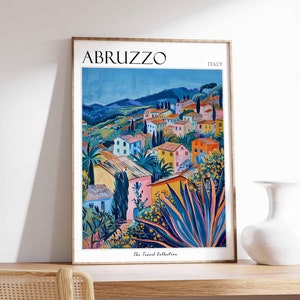 Abruzzen Poster, Abruzzen Reisedruck, Italien Wandkunst, Italienischer Reisedruck, Italienisches Dekor, Botanischer Druck, Spanien Geschenk