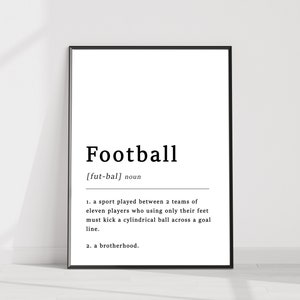 Definition of Football Quote Poster Print, Football Print, Kids Bedroom, Football Gift, Football Custom Print, Typography, A1/A2/A3/A4