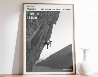 Climbing Art Print: Adventure Wall Decor for Climbers