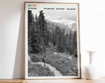 Poster Wandern: Bergspur Fotografie Druck