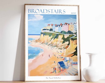 Broadstairs Travel Poster: Kent Beach Art Print