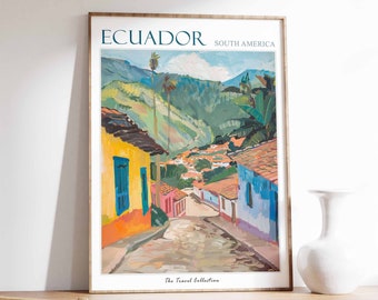 Ecuador Poster, Ecuador Travel Print, Tropical Decor, Botanical Print, Latin Travel Poster, South American Decor, Ecuadorian Gift