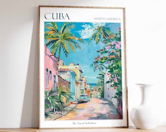 Kuba Reiseposter: Havanna Architektur, Karibik Dekor