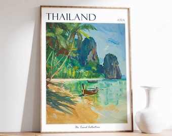 Thailand Travel Poster: Tropical Beach Art Print