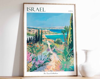 Israel Travel Poster, Israel Travel Print, Jewish Decor, Jewish Travel Poster, Israeli Art, Israeli Decor, Israel Gift, Israel Travel Art