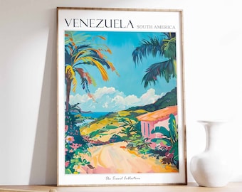 Venezuela Travel Poster: Tropical Botanical Wall Art