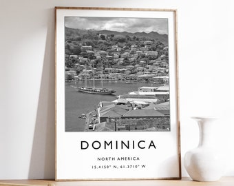 Dominica Travel Print, Dominica Travel Poster, Caribbean Travel Gift, Caribbean Wall Art, City Art, South American Travel Decor