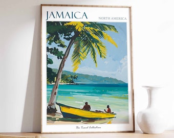 Jamaica Travel Poster: Tropical Beach Art Print