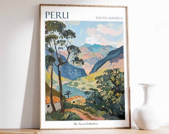 Peru Travel Poster: Andean Landscape Art Print