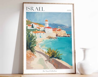 Israel Travel Poster, Israel Travel Print, Jewish Decor, Jewish Travel Poster, Israeli Art, Israeli Decor, Israel Gift, Israel Travel Art